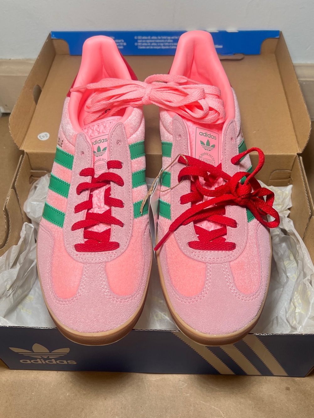 Adidas Pink & Green Indoor Gazelle